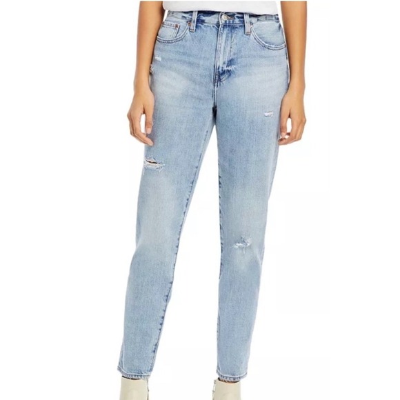 Denim - Pistola High Rise Presley Distressed Straight Leg Jeans